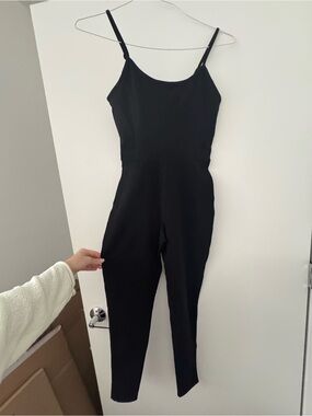 Garage Black Slim-Strap Jumpsuit